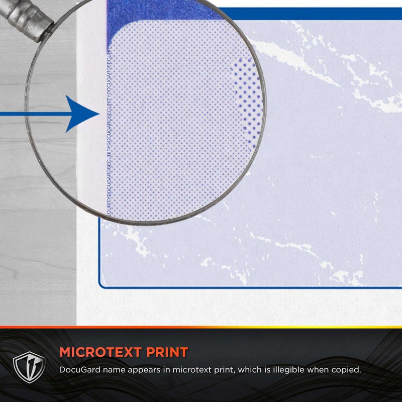 DocuGard Standard Security Check, 11 Features, 8.5 X 11, Blue Marble Bottom, 500/ream - Image 2
